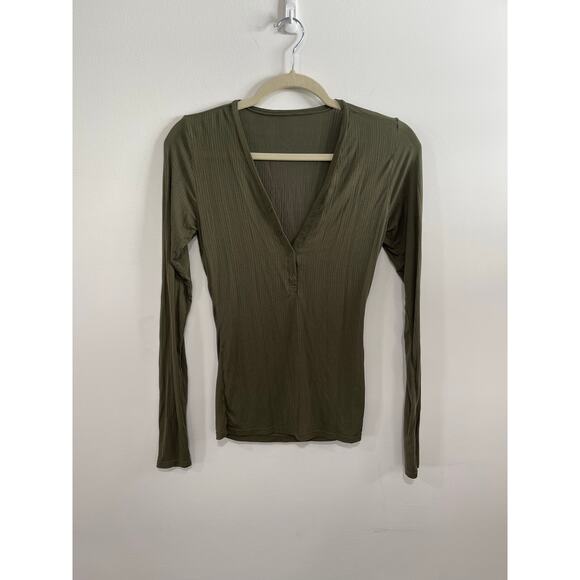 Negative Whipped Henley Green Moss Size Medium - Picture 4 of 4